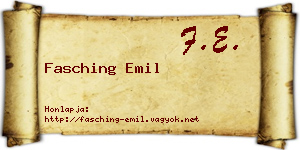 Fasching Emil névjegykártya