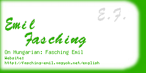 emil fasching business card